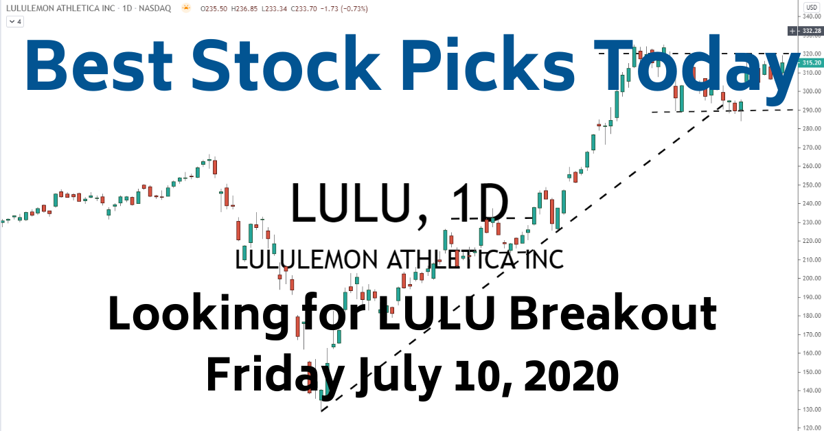 LULU Stock Breakout 7-10-20 Best Stock Picks Today