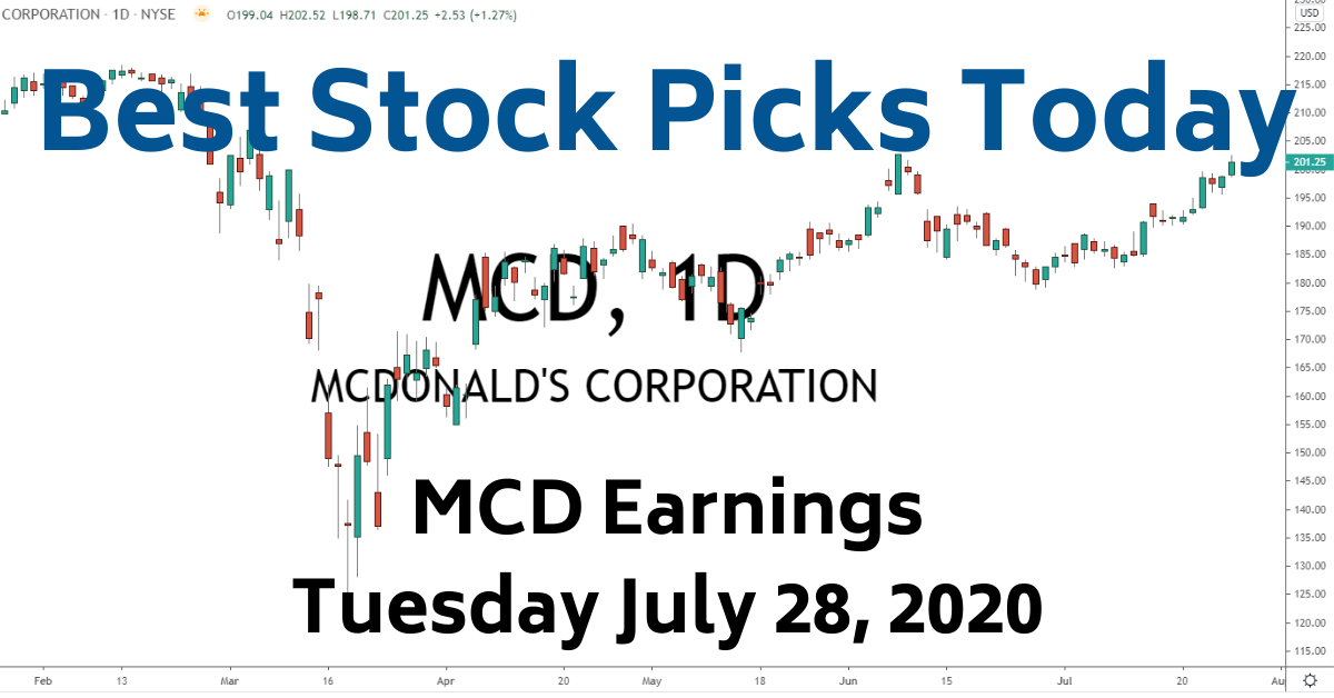 MCD Earnings 7-28-20 Best Stock Picks Today
