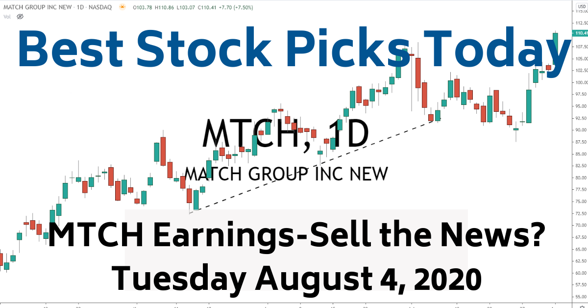 MTCH Stock Earnings 8-4-20 Best Stock Picks Today