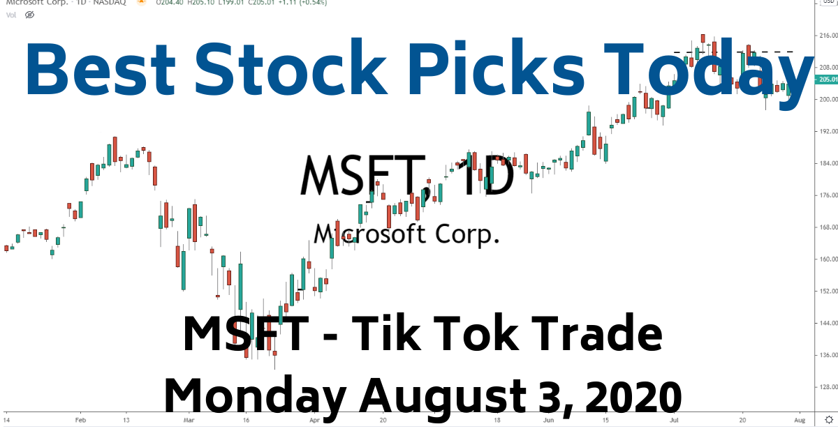 Microsft TikTok Deal 8-3-20 Best Stock Picks Today