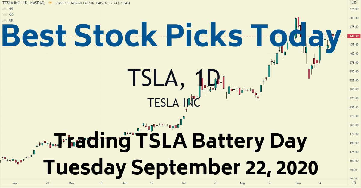 Best Stock Picks Today TSLA Battery Day 9-22-20