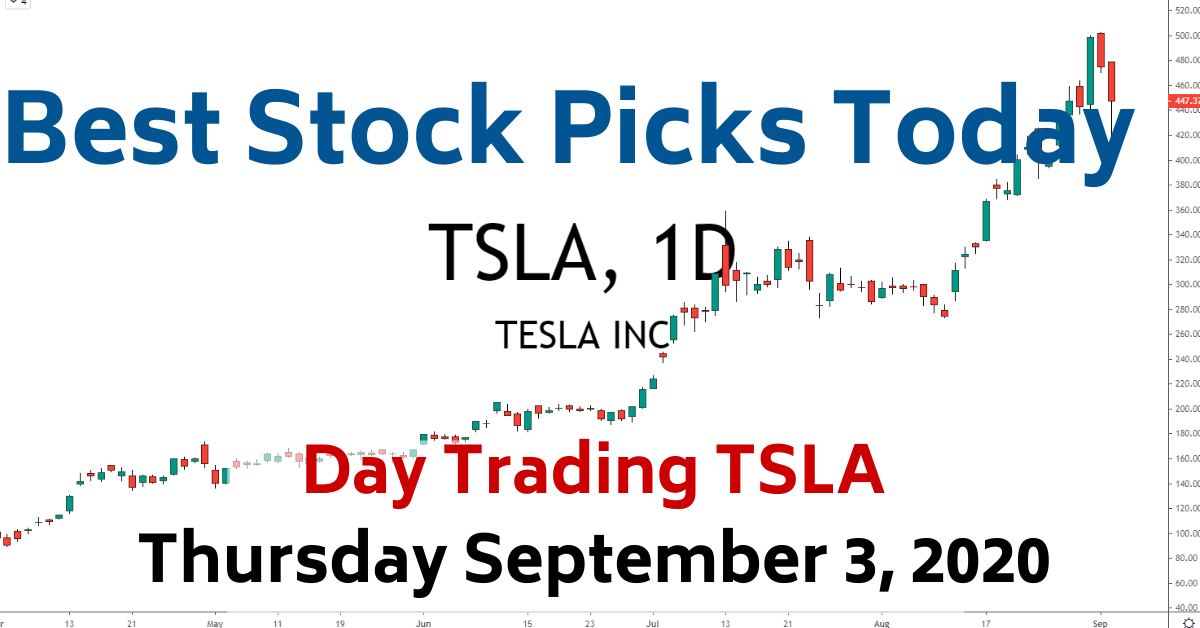 Day Trading TSLA Tesla Best Stock Picks Today 9-3-20