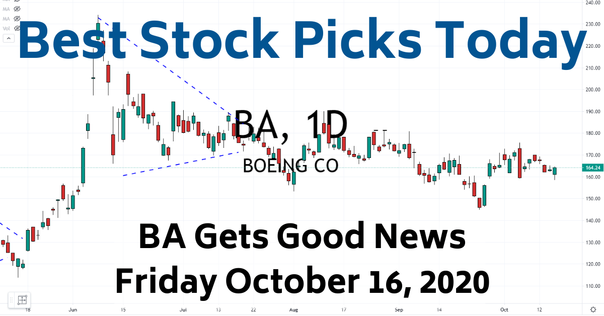 Best Stock Picks Today | BA Boeing Gets Good News 10-16-20