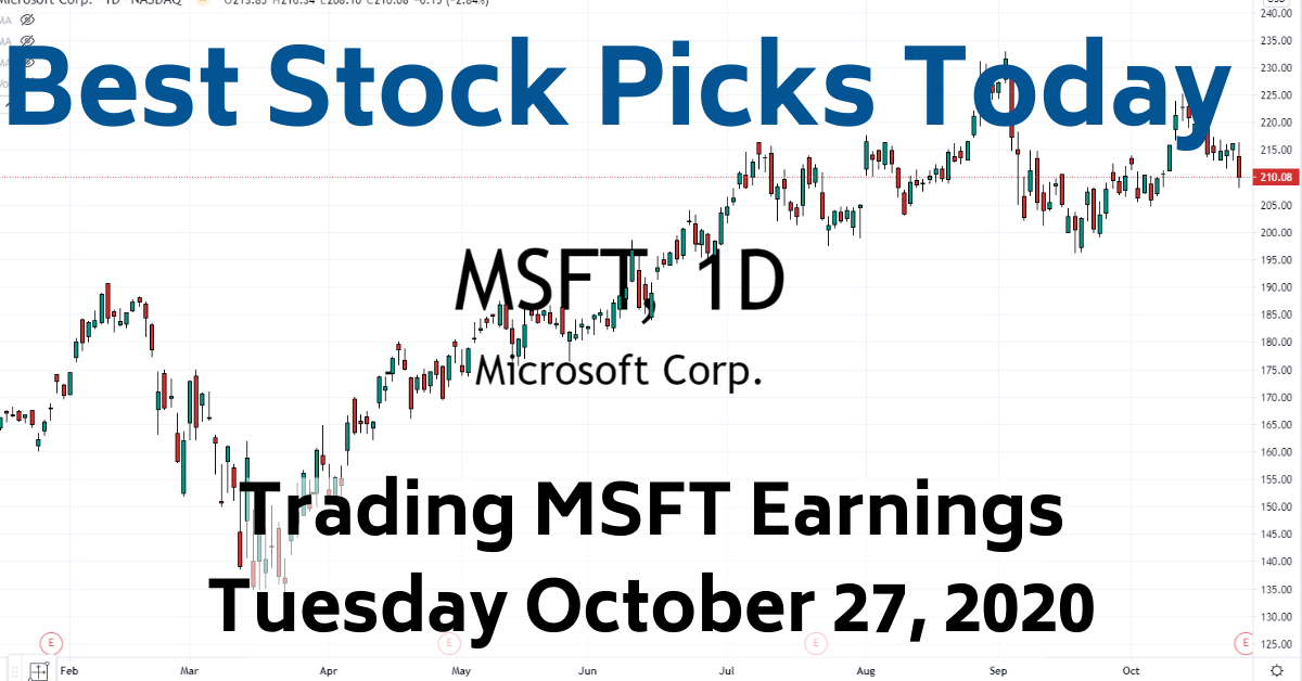 Trading MSFT Earnings Best Stock Picks Today 102720