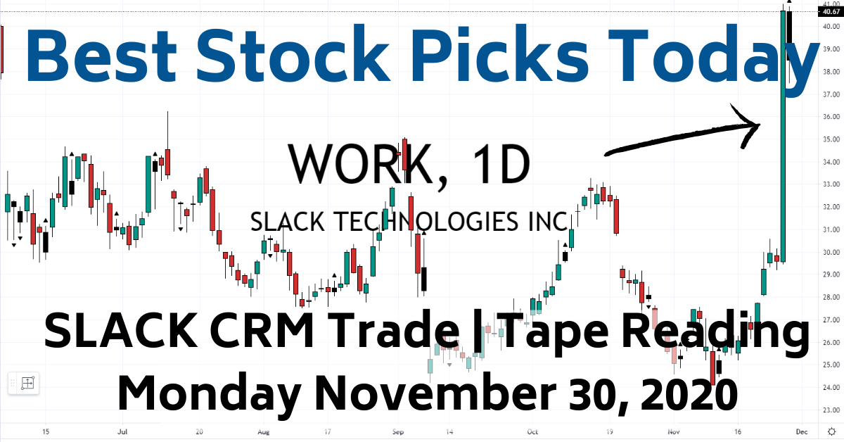 WORK SLACK CRM Deal Best Stock Picks Today 11-30-20
