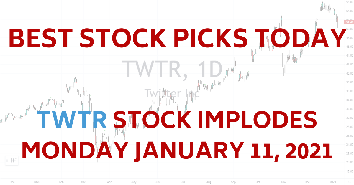 Best Stock Picks Today TWTR Stock Implodes after Trump Ban 1-11-21