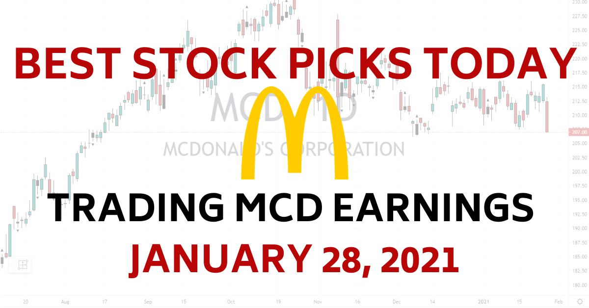 Best Stock Picks Today Trading MCD Earnings 1-28-21