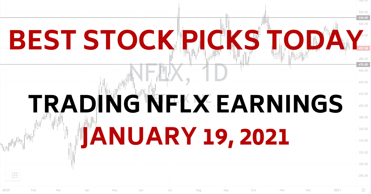 Best Stock Picks Today Trading NFLX Netflix Earnings 1-19-21
