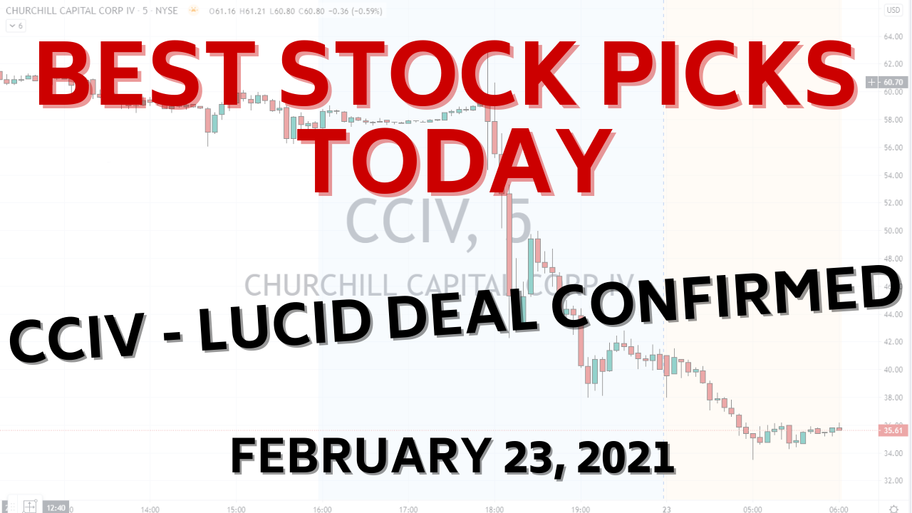 Lucid Motors Confirms SPAC Merger With CCIV Best Stocks Picks Today 2-23-21